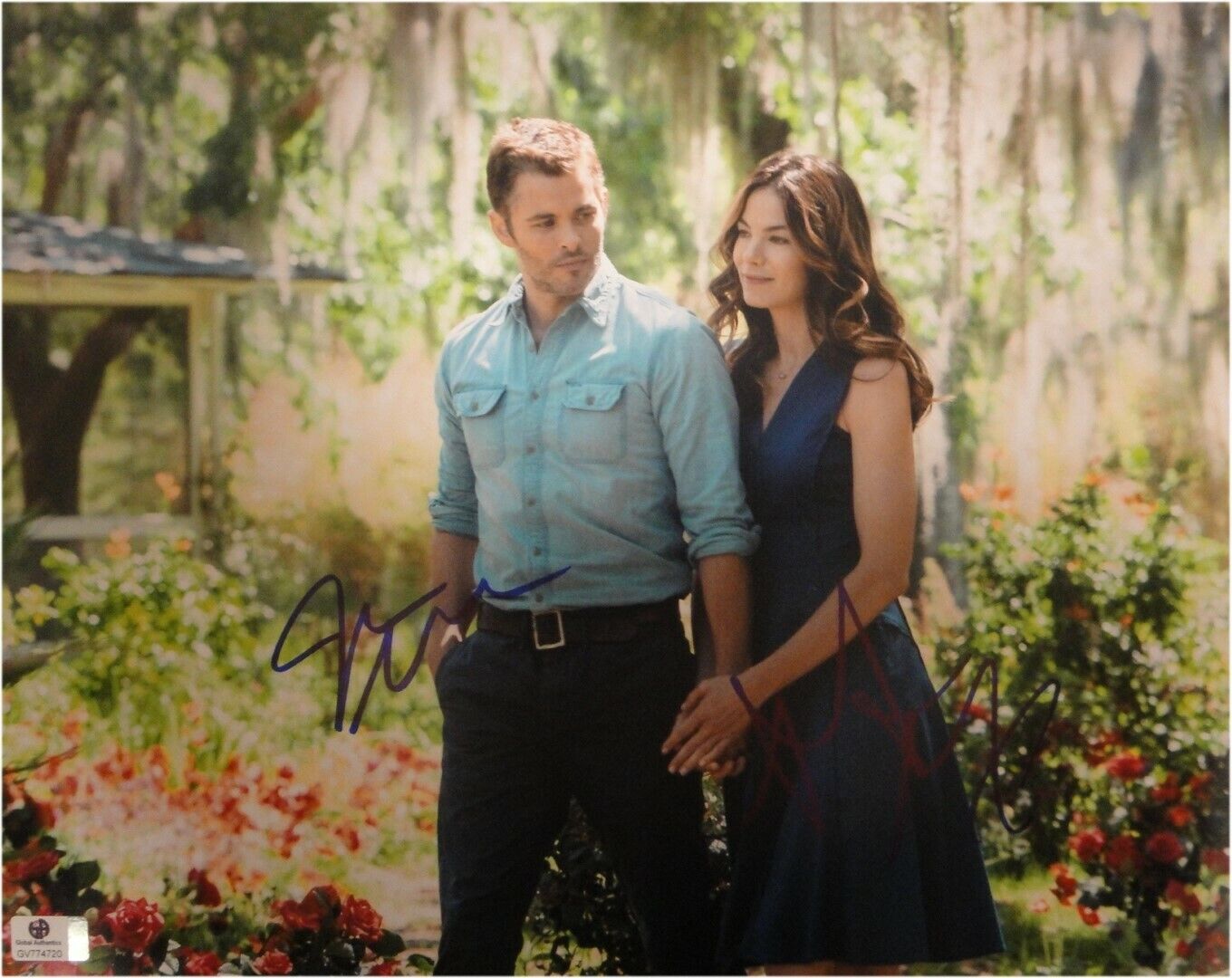 James Marsden Michelle Monaghan Dual Autographed 11X14 Photo Poster painting Best of Me GA774720