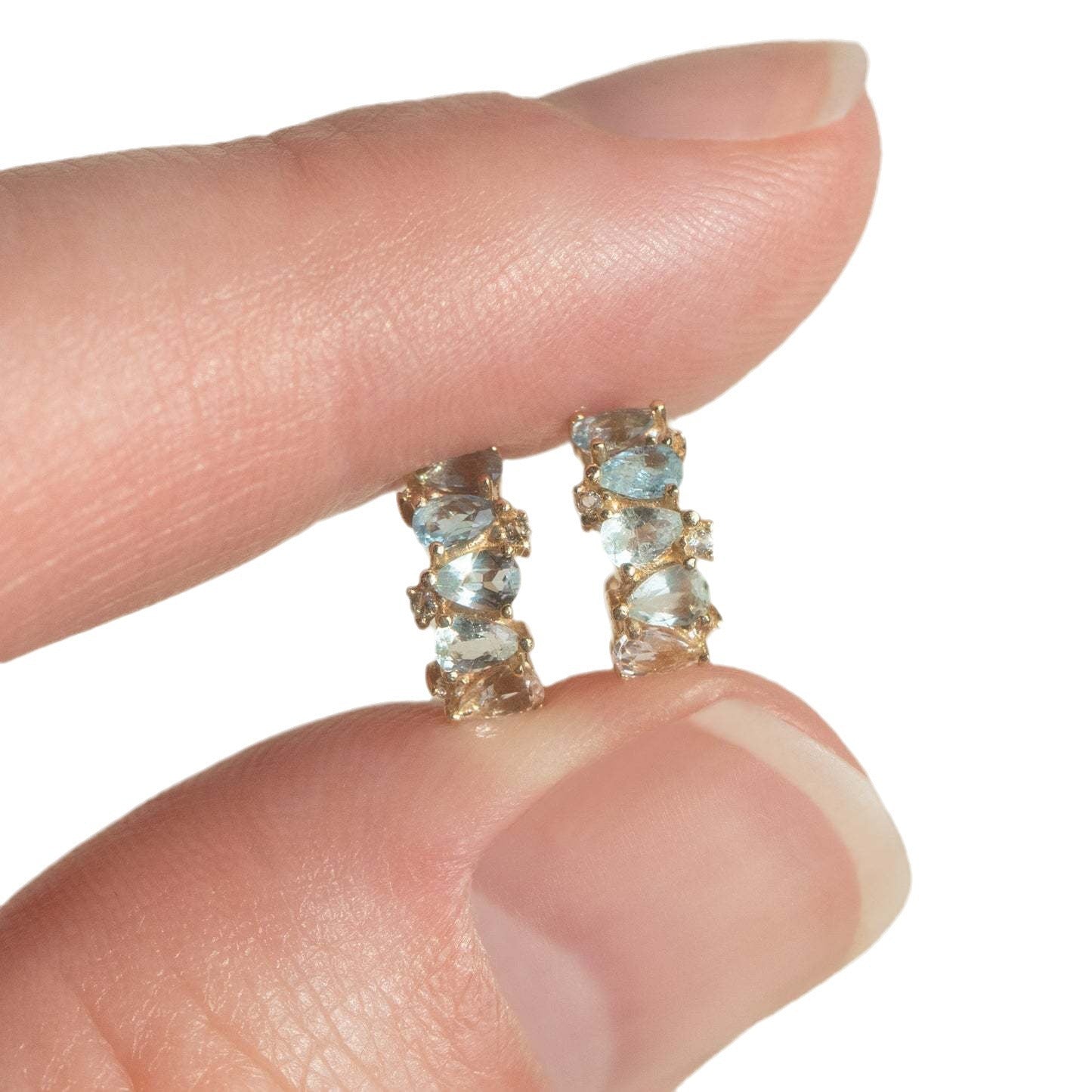 Vintage Retro Round U-Shape Geometric Copper Electroplating Stud Earrings