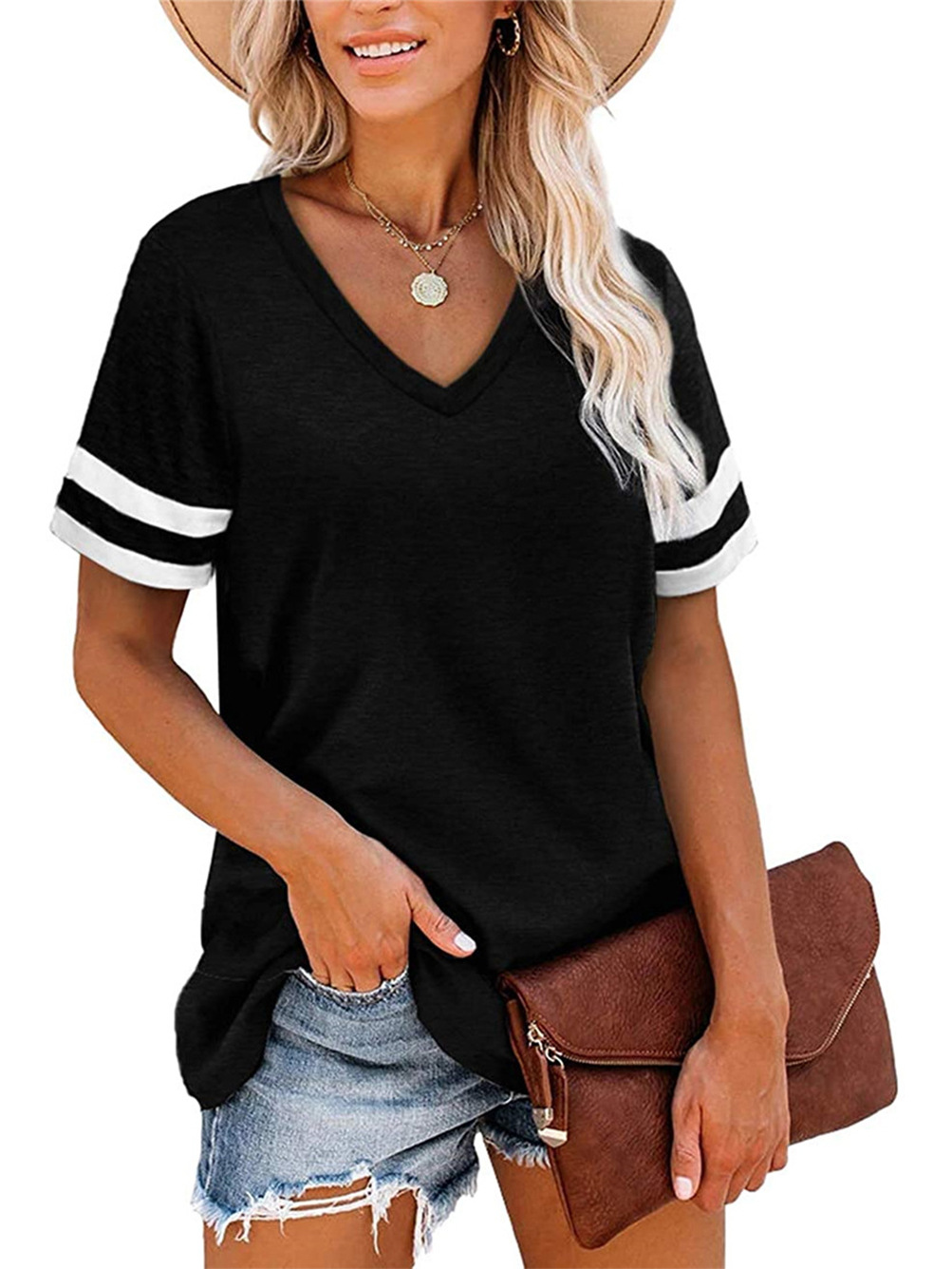 Women's Summer New V-neck T-shirt