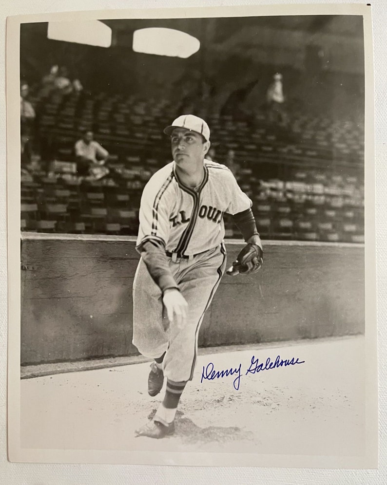 Denny Galehouse (d. 1998) Signed Autographed Vintage Glossy 8x10 Photo Poster painting St. Louis Browns - COA Matching Holograms