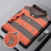 Cotton Striped Embroidered Polo Shirt (6 Colors)