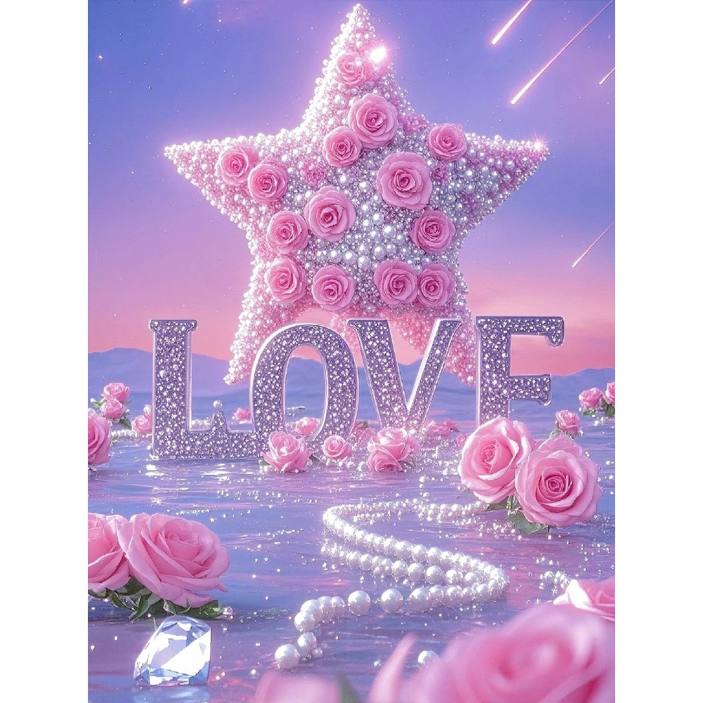 Star Rose 30*40cm(canvas) full round drill diamond painting
