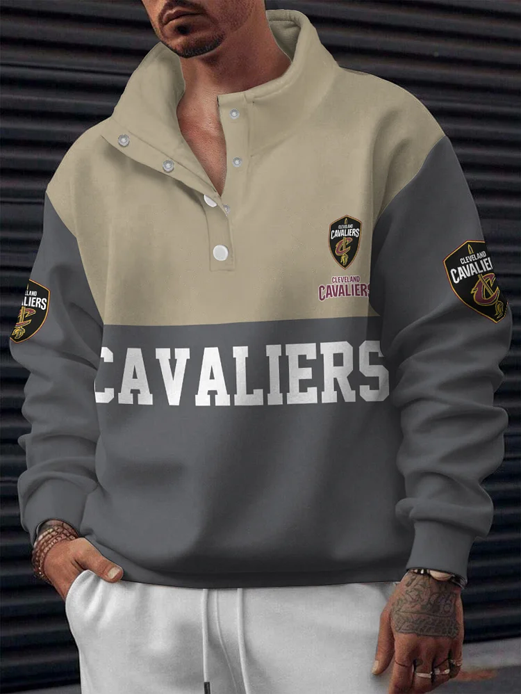 Cleveland Cavaliers 2025 New Design Casual Snap Mockneck Pullover
