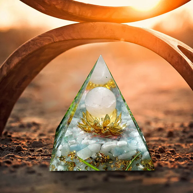 Crystal Pyramid Meditation Healing Home Office Art Decoration Figurine (F)