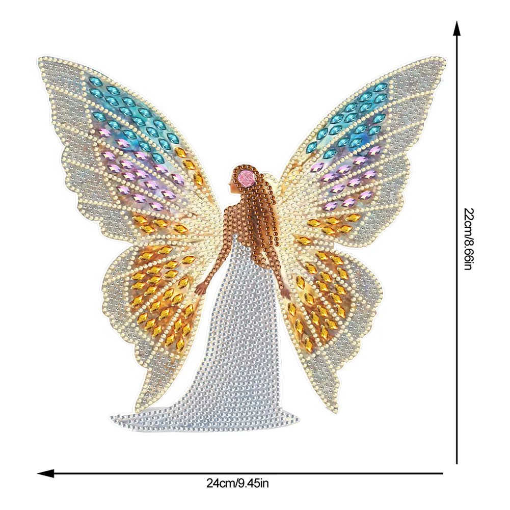 DIY Butterfly Girl Special Shape Acrylic Desktop Diamond Art Kits for Home Office Decor