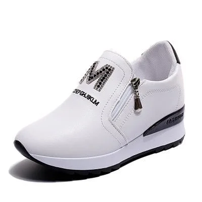 2020 Platform Wedges Women's Sneakers Spring High Quality Rhinestone Mesh Breathable Increased Women's Shoes Casual Shoes