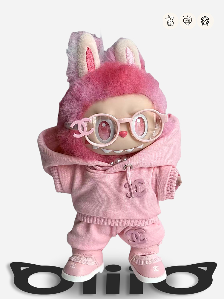 LABUBU Clothes Chanel Pink Hoodie Tracksuit Outfit