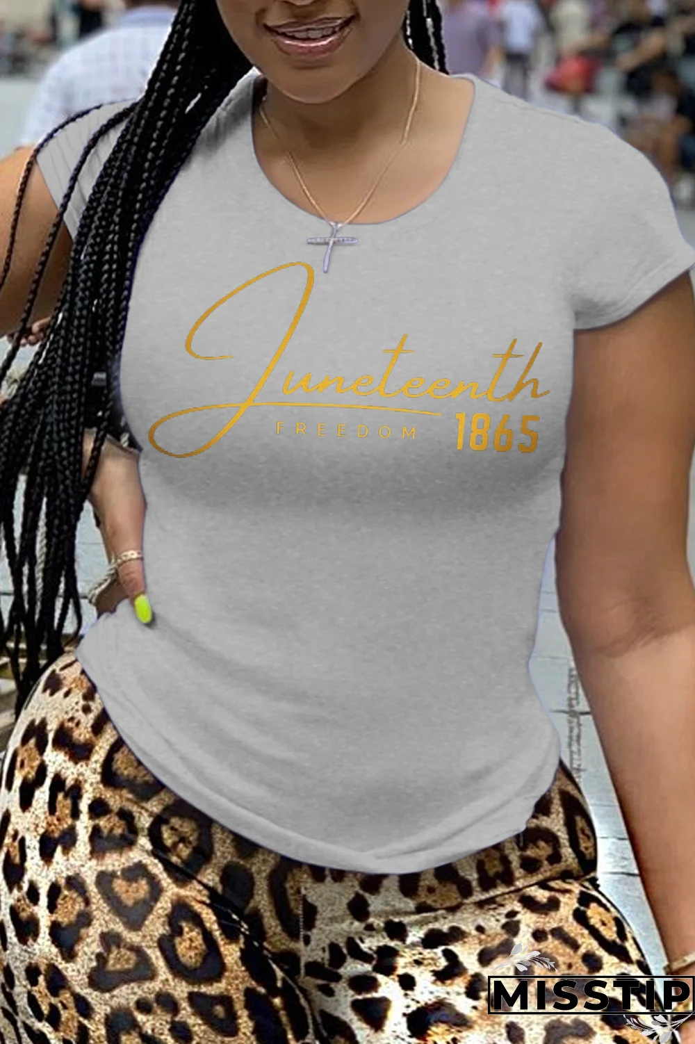 Black Casual Vintage Print Patchwork O Neck T-Shirts