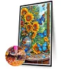 Diamond Painting -DIY Full Round Drill Sunflower Butterfly(70*40 CM)