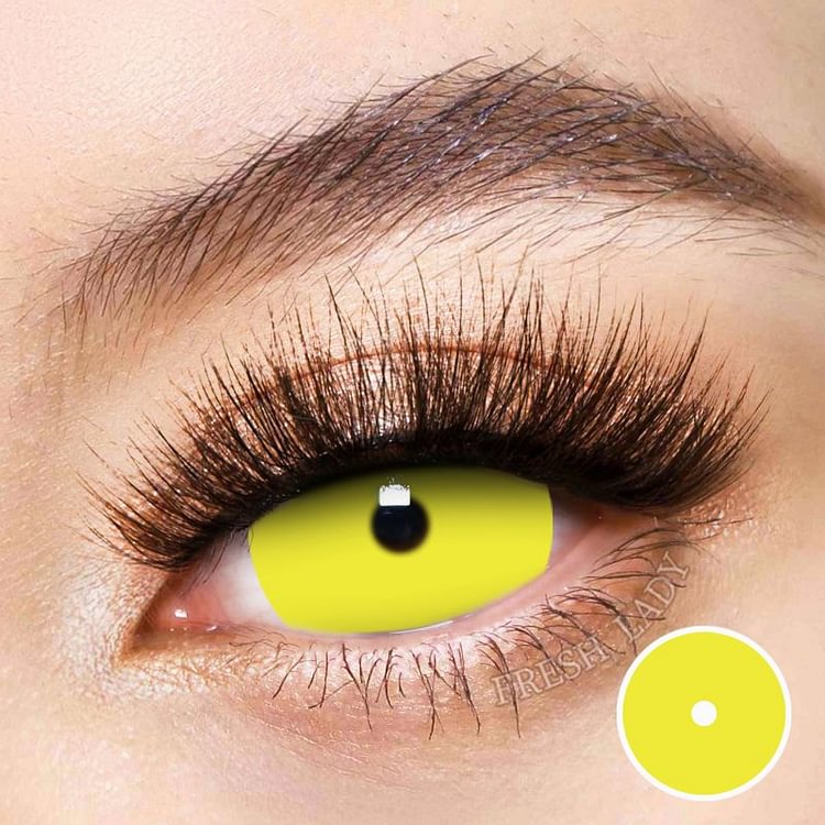 Freshlady Yellow Full Sclera Crazy Contact Lenses