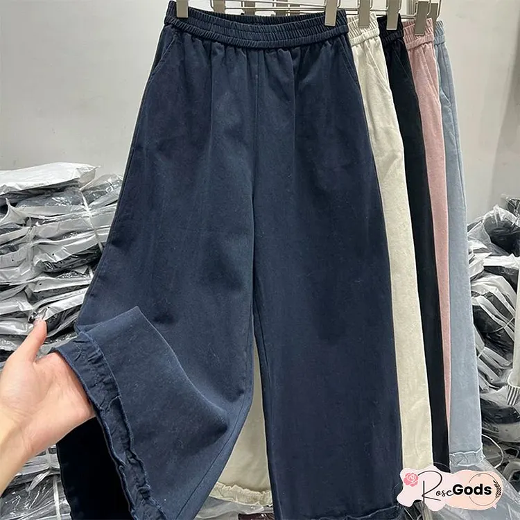 Womens Elegant Lace Trimmed Wide Leg Pants Solid Color Semi Sheer Beach Vacation