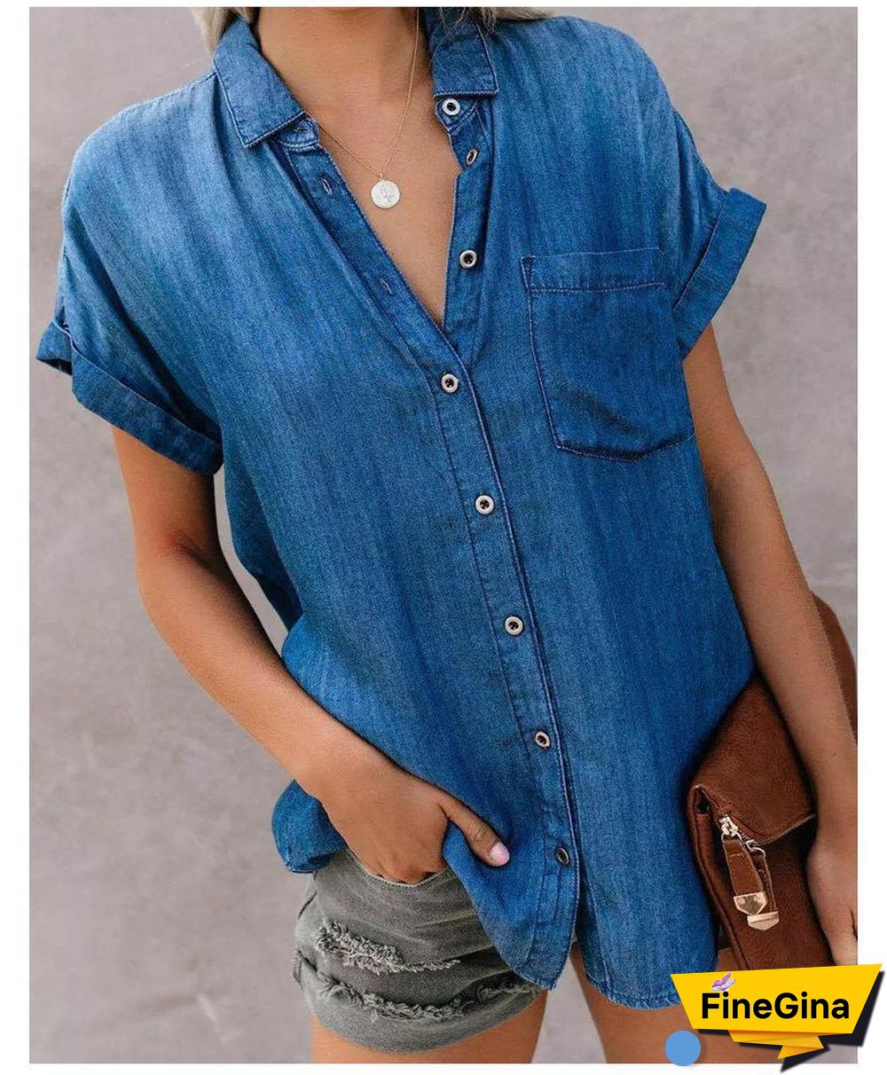 Red Chiffon Floral Print V Neck Half Bow Tie Loose Blouse