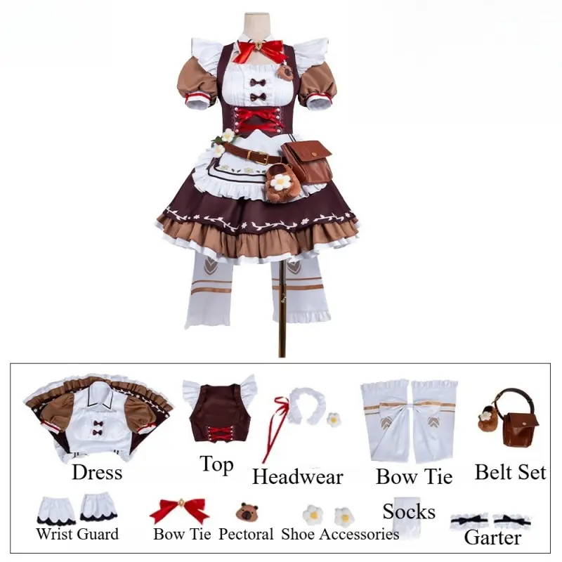 [Wetrose] In Stock Wuthering Waves Chisa Cafe Collab Maid Outfit Cosplay Costume 