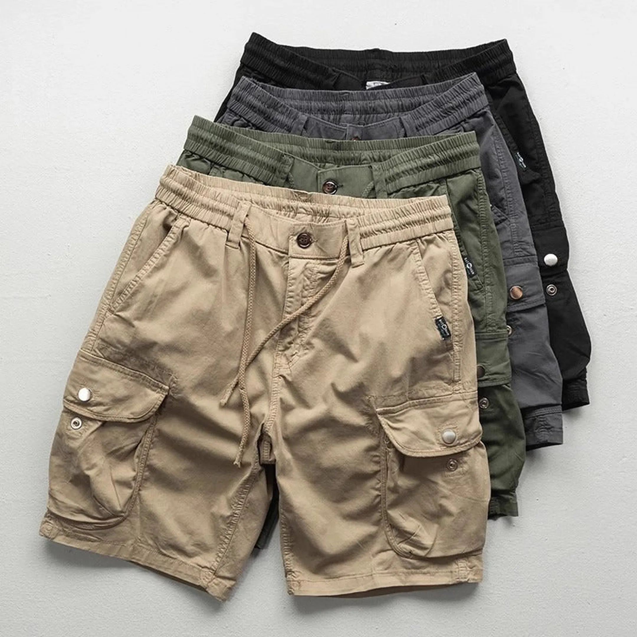Men's Lightweight Cargo Shorts &ndash; Stretch Waist Walking Shorts