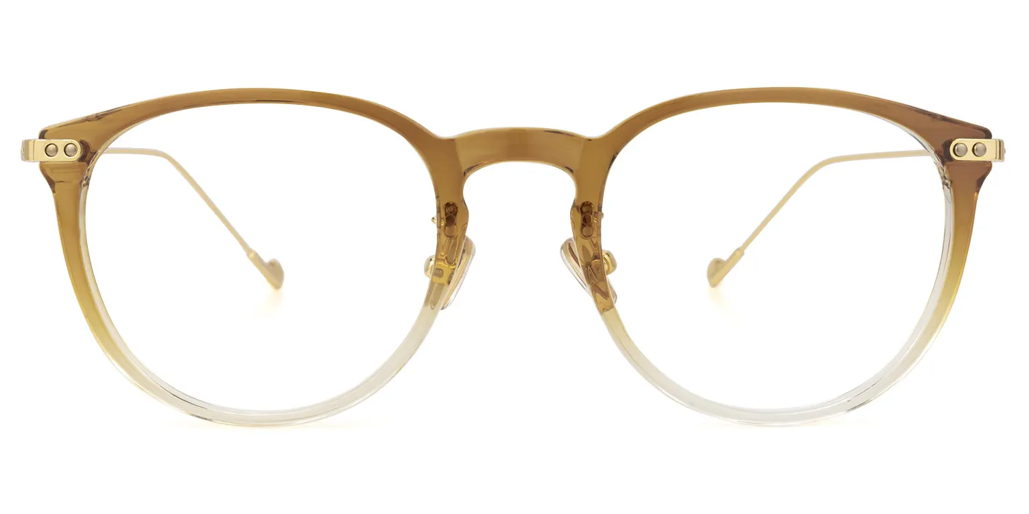Maruchy Braun Kristall Rund Brille Braun