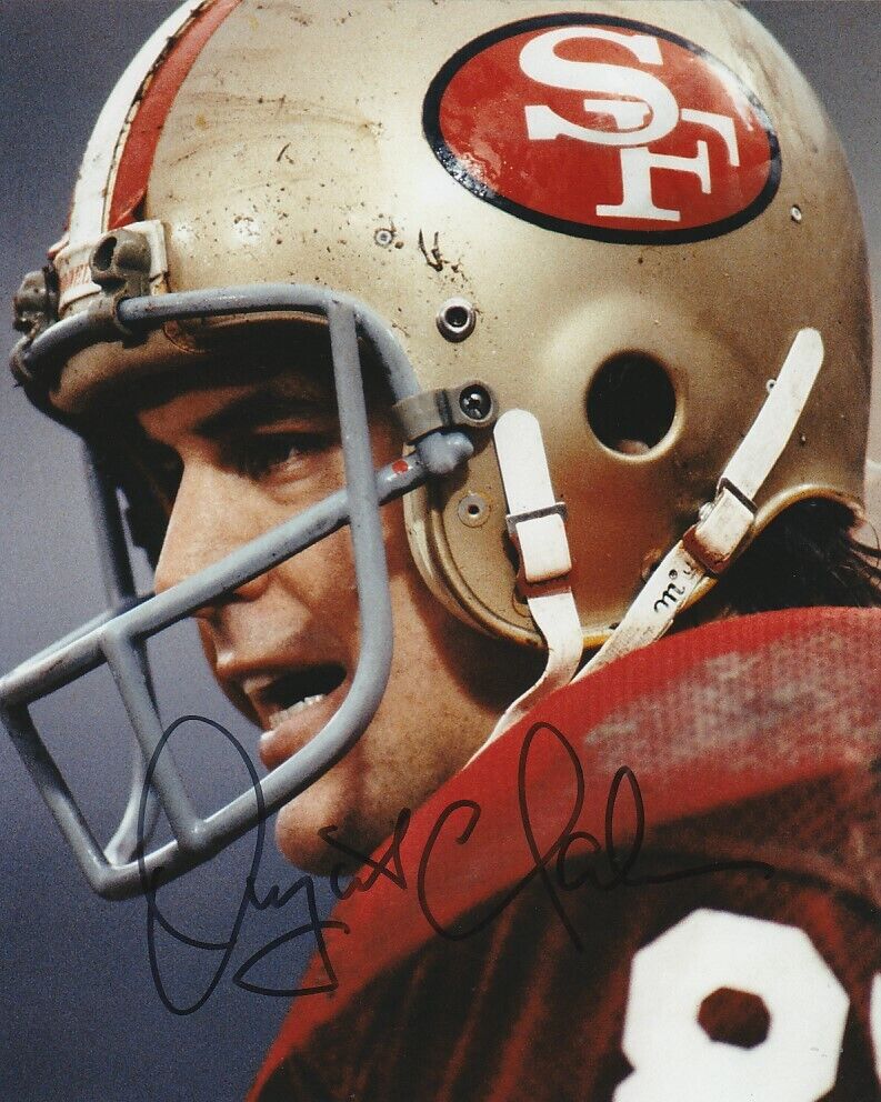 VINTAGE DWIGHT CLARK SIGNED SAN FRANCISCO 49ers 8x10 Photo Poster painting #2 NFL EXACT PROOF!