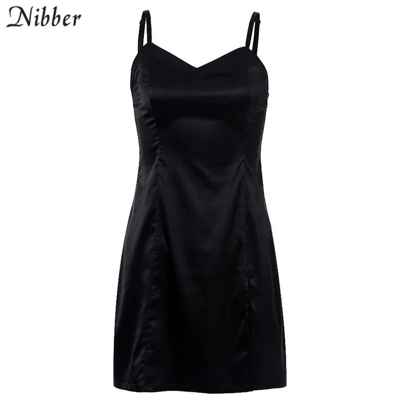 Nibber 2019 summer black basic short loose dresses womens street casual leisure vacation dresses Harajuku Slim mini dreess mujer