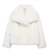 Women's Winter Elegant Fluffy Fur Warm Soft Down Coat Jacket