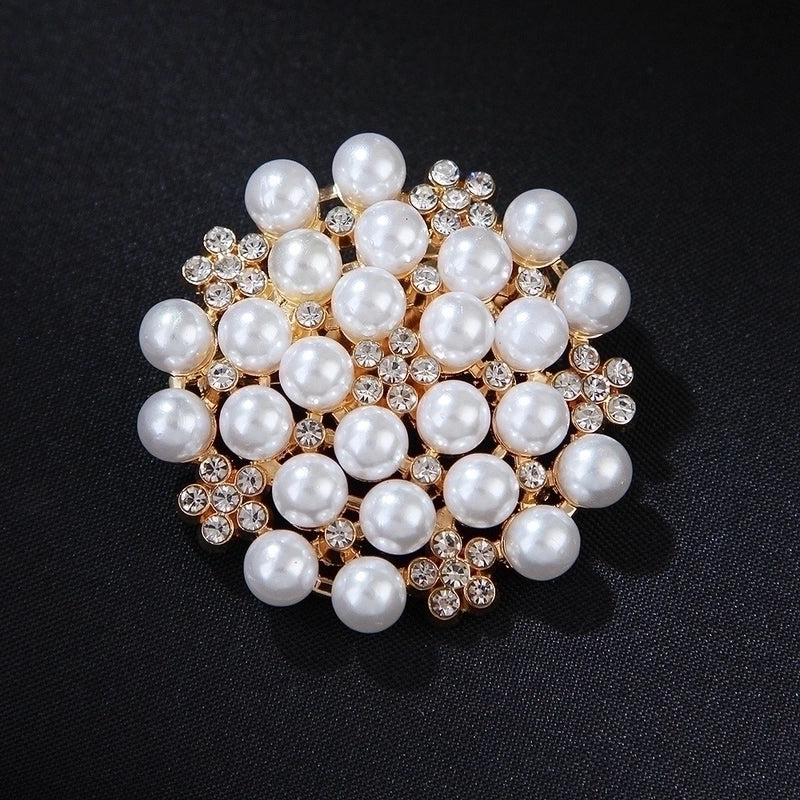 Elegant Pin Star Flower Snowflake Imitation Pearl Alloy Rhinestone Women’S Brooches
