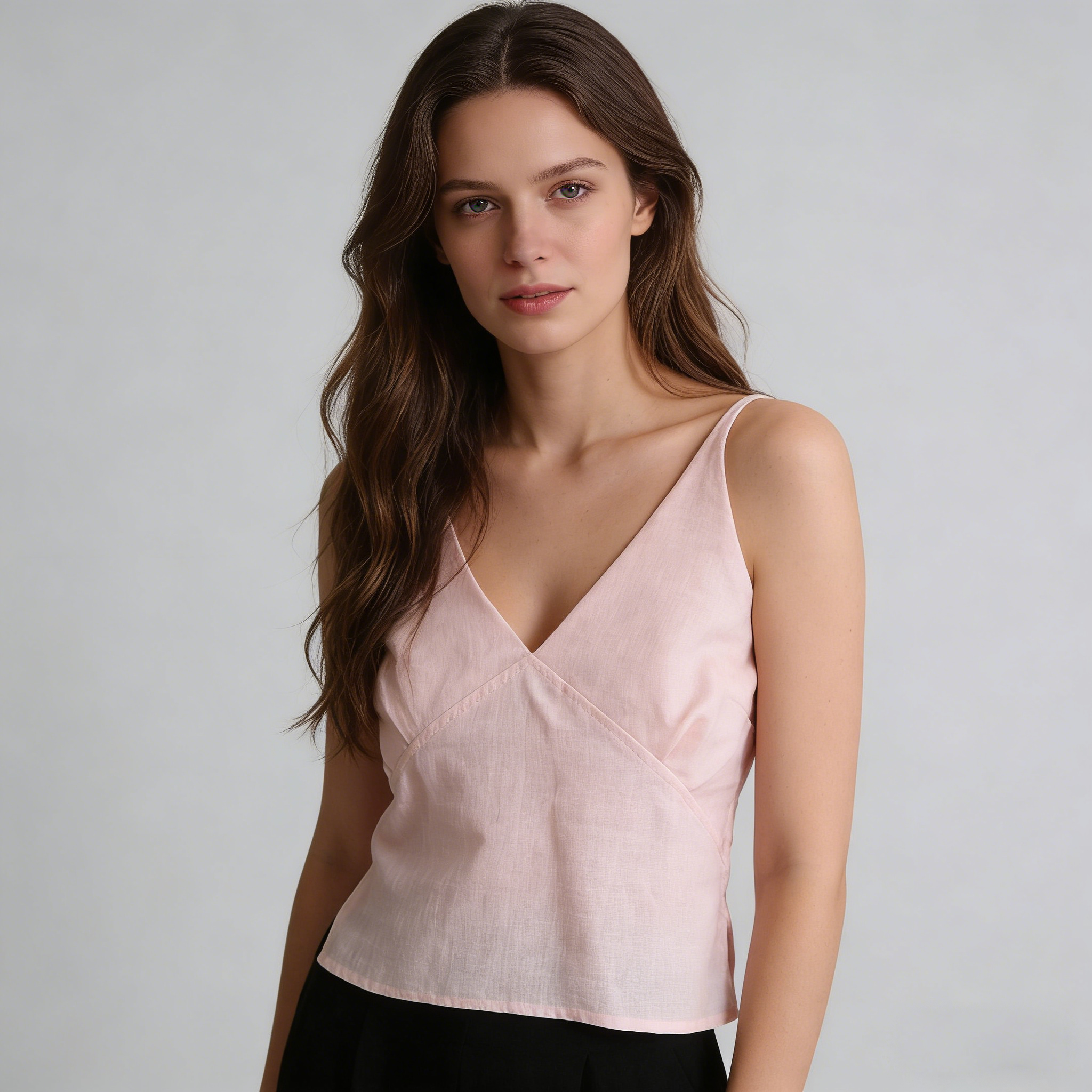 Linen Camisole Women 100% Linen V Neck Slim Fit Summer Top Breathable REAL SILK LIFE