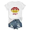 Red Gold San Francisco Football Lips Tee