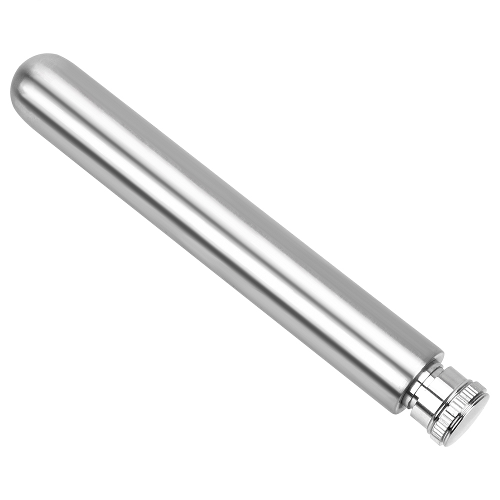 Tegooe Portable Stainless Steel 1oz Tubular Mini Hip Flask for Whiskey and Spirits