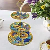 Diamond Painting Acrylic Tier Sunflower Food Serving Tray Art Craft