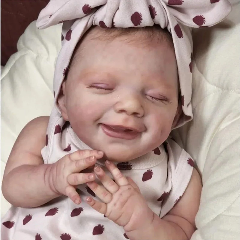 12'' Innocent Smiling Newborn Silicone Vinyl Body Baby Cheap reborns Doll Girl Named Emmett With pacifier