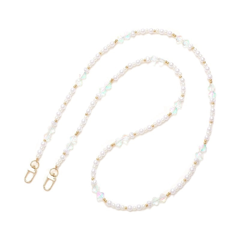 Classic Style Four Leaf Clover ABS Pearl Beaded Beaded Chain Bag Pendant Mobile Phone Chain