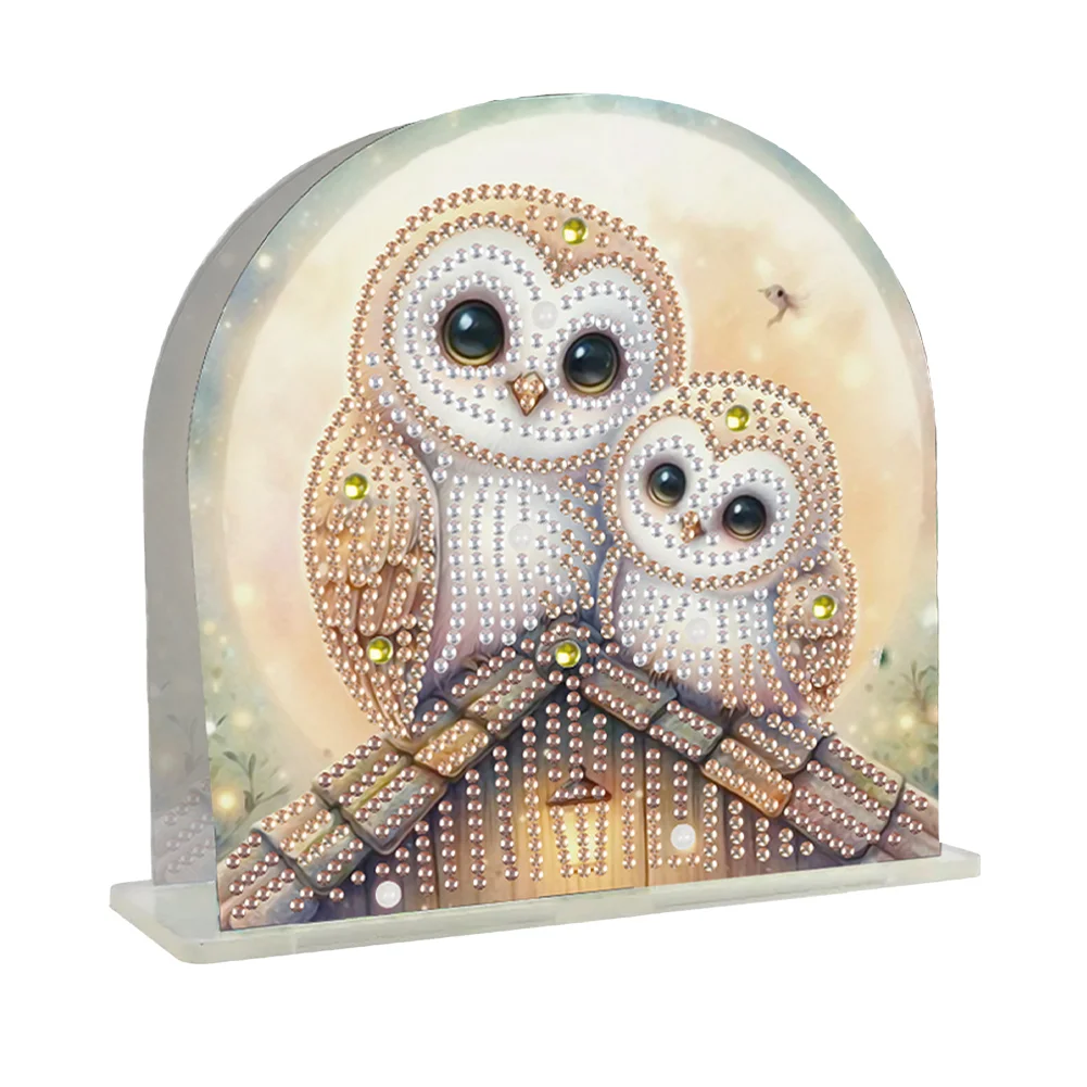 DIY Owl Acrylic Diamond Painting Napkin Rack Diamond Art Paper Towel Holder