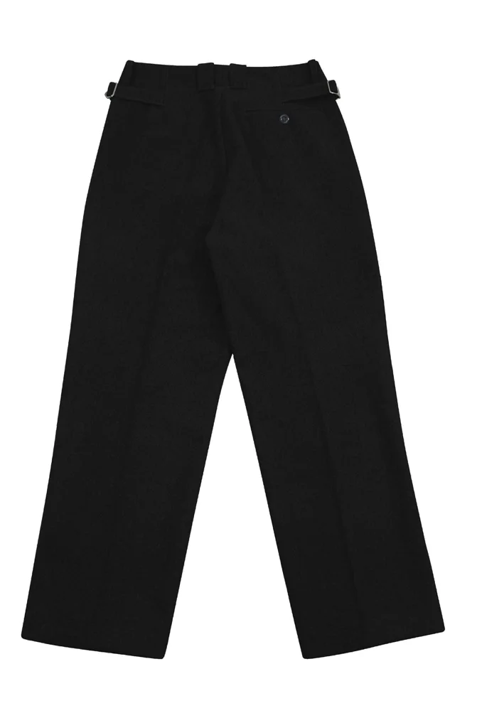   German Fire Police Officer Black Wool Trousers With Pipe German-Uniform