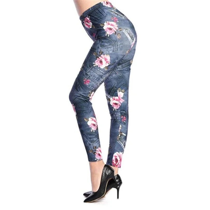 Women Sporting Pants Push Up Workout Trousers Woman Print Sexy Leggings Fitness Leggins High Waist Jeggings Elastic