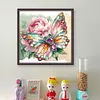 Jewel Butterfly And Peony-11CT Stamped Cross Stitch 45*45cm/17.72*17.72in