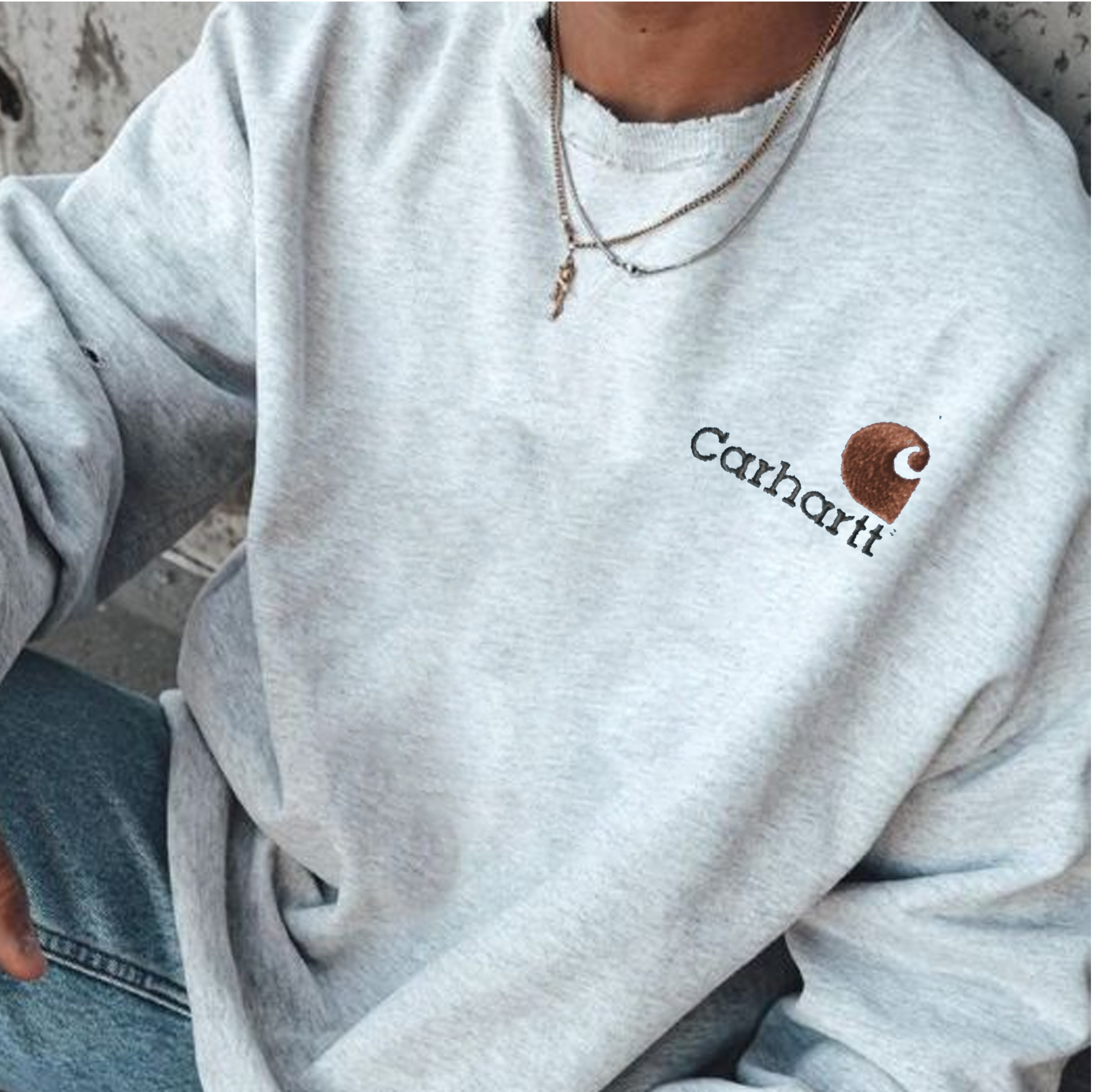 Unisex Retro Logo Casual College Sweatshirt