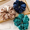 8PCS Satin Plain Colors Hair Band Scrunchie