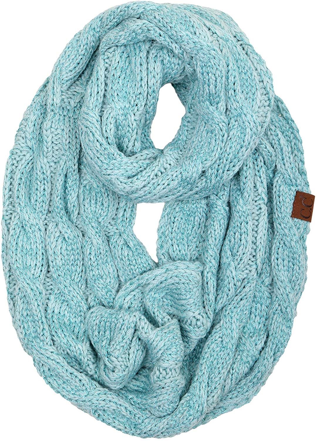 Beanies Matching Ribbed Winter Warm Cable Knit Infinity Scarf