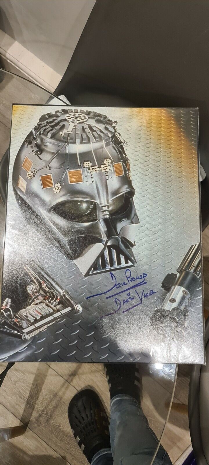 Hand Signed Photo Poster painting DAVID PROWSE as DARTH VADER - STAR WARS + COA