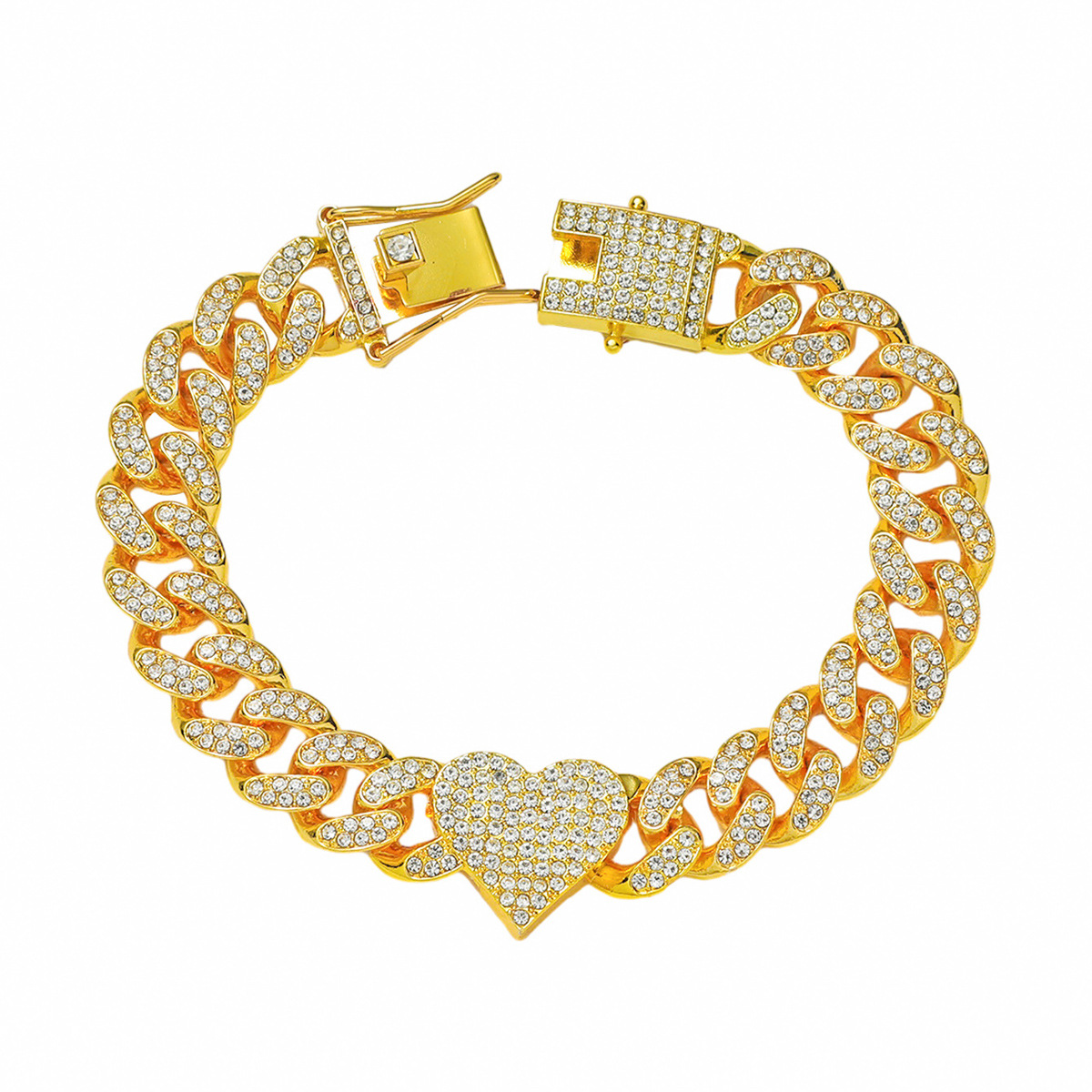 Unisex Trendy Hiphop Heart Cuban Bracelet - SOPULA