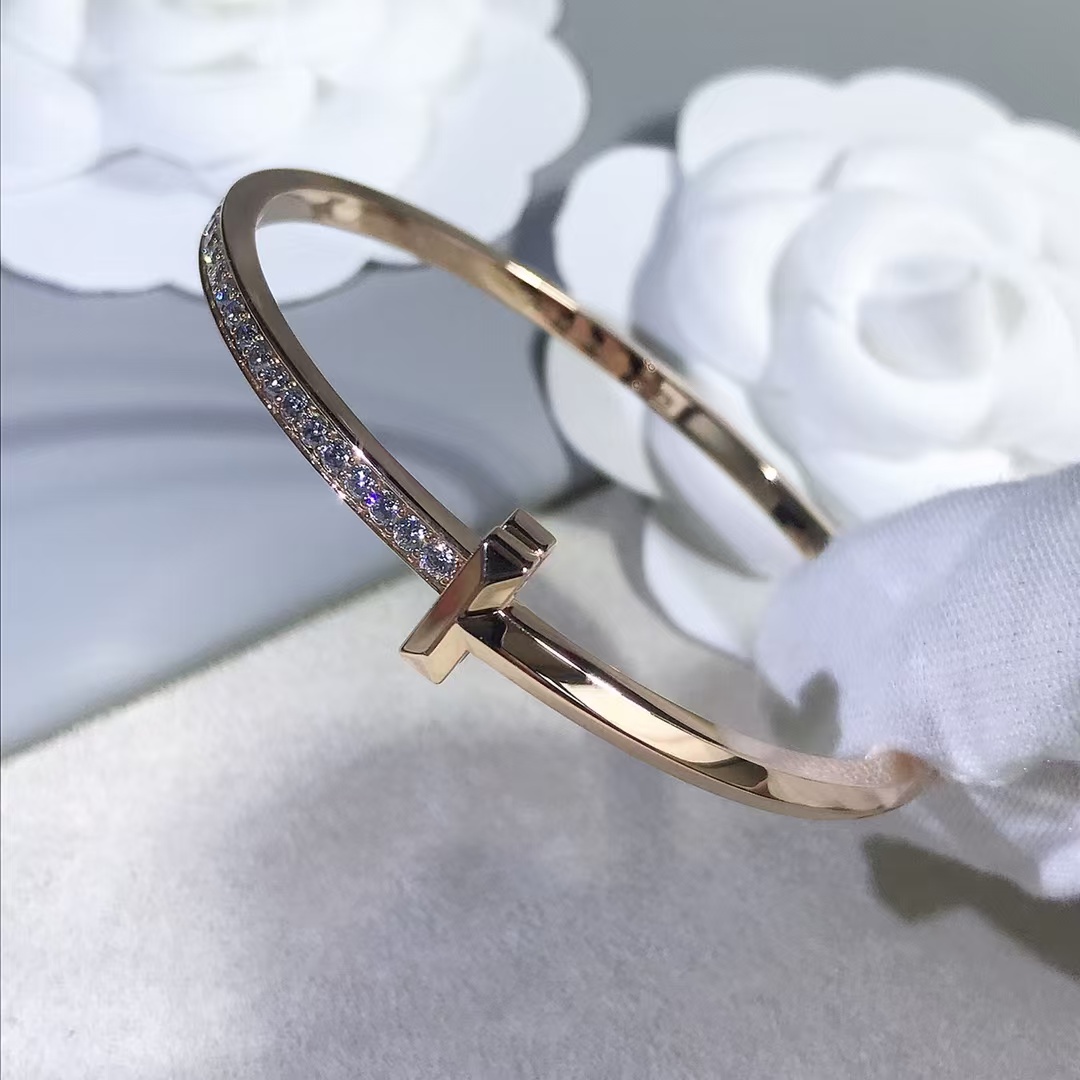 Buy replica Tiffany T1 Narrow Diamond Hinged Bangle and replica jewelry from PICKS Jewelry