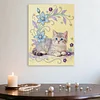 DIY Pearl Painting Cat for Home Wall Decor with Frame(40*30cm)