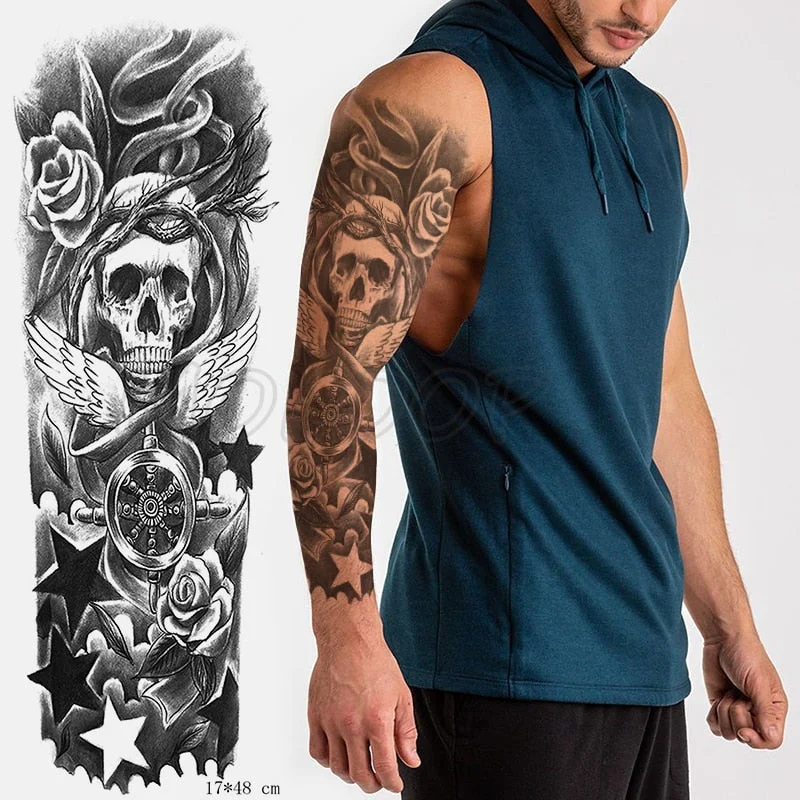 Waterproof Temporary Tattoo Sticker Jesus Virgin sister Peace Pigeon bird flower Full Arm Tatoo Flash Fake Tatto for Men Women