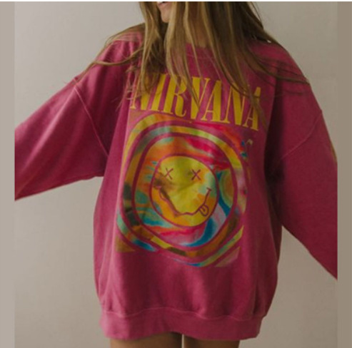 Round Neck Casual Fashion Letter Print Women's Sweatshirt