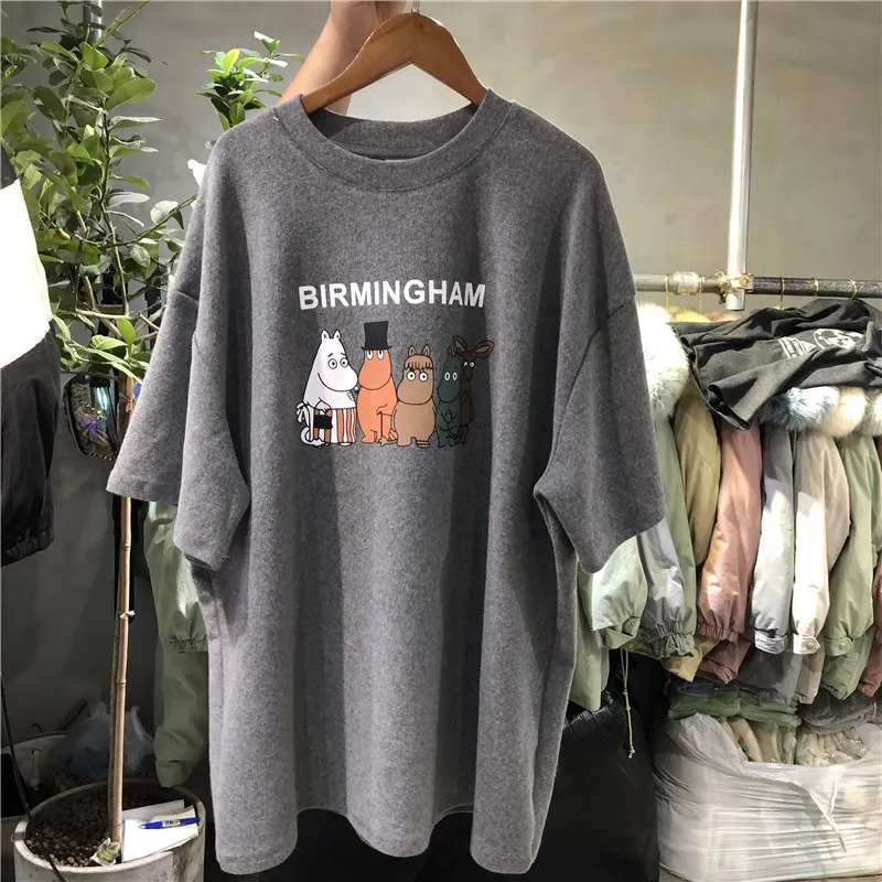 Brownm Brownm Celebrity Short-Sleeved T-Shirt Women's Wear 2024 Summer Wear New Korean Version Of Harajuku Loose-Match Half-Sleeve T-Shirt Clothes
