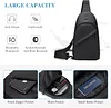 Mens Sling Bag Chest Bag Lightweight Anti-theft Corssbody Backpack with Earphone Hole for Business Hiking Cycling Camping