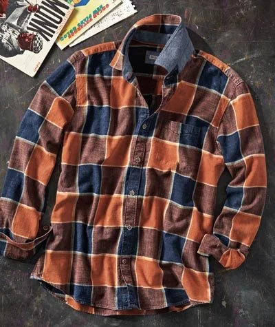 Men's Plaid Casual Versatile Long Sleeve Shirt