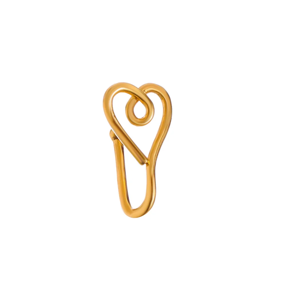 Love Nose Clip Hole-less Gold-Plated False Nose Ring