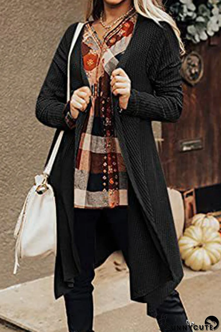 Casual Solid Asymmetrical O Neck Cardigans(8 Colors)