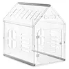 [US Local Warehouse] Acrylic Dog House Lockable Ventilated Modern Dogs Crate Clear Dog Playpen for Small and Medium Dogs Pets 24.02x15.75x23.62inch