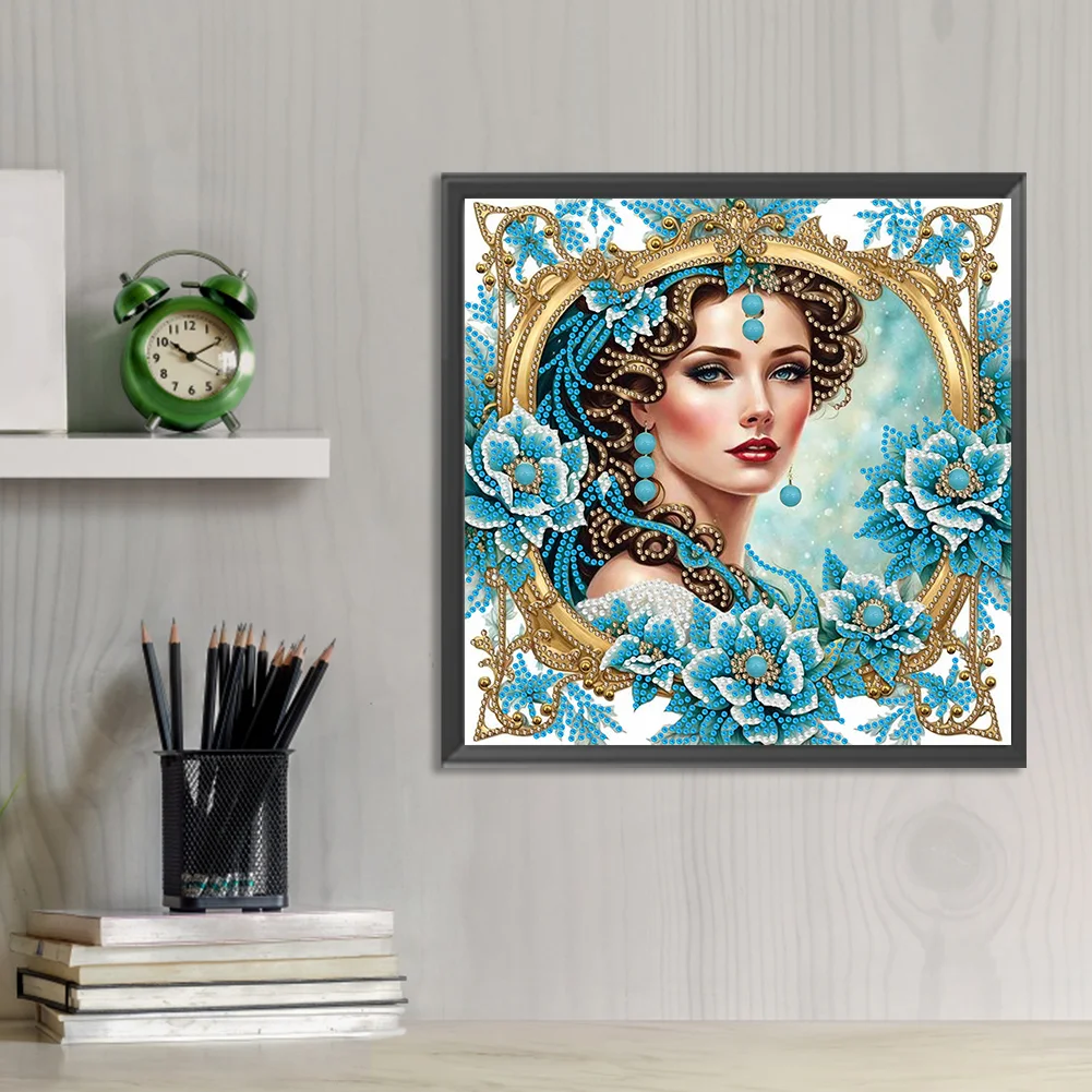 Diamond Painting - Partial Special Shaped Drill - Fashion Lady(Canvas|30*30cm)