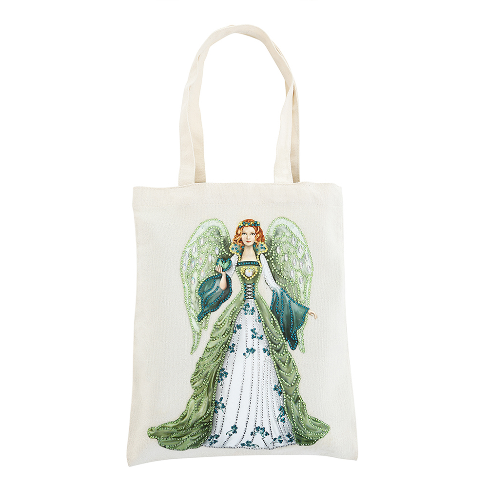 DIY Diamond Painting Handbag Reusable Shopping Tote (BB001 Lady Angel)